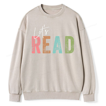 Pagewings Let's Read Unisex Washed Sweatshirt