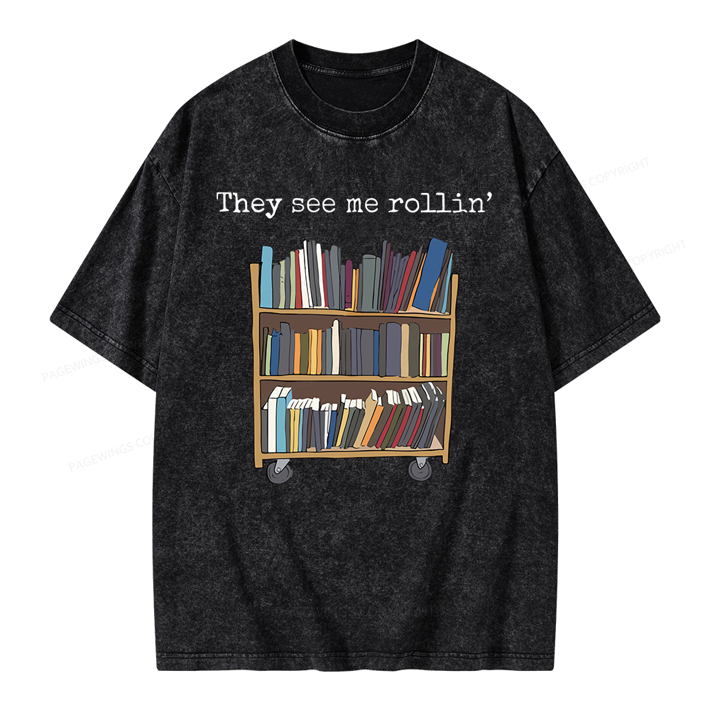 Pagewings Funny Library Sweater, Literary Gift, Bookish Unisex Washed 