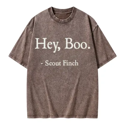 Pagewings HEY BOO Unisex Washed T-shirt