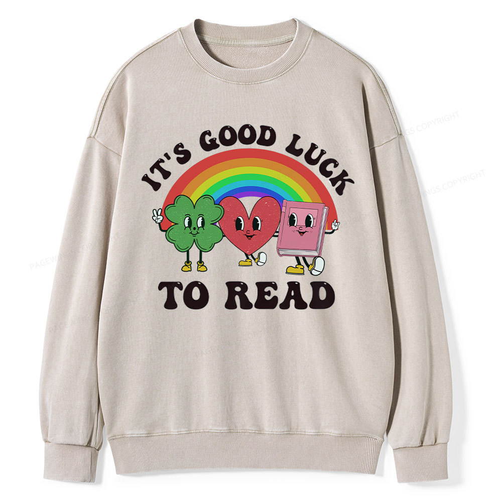 Pagewings St. Patrick's Day Librarian Unisex Washed Sweatshirt