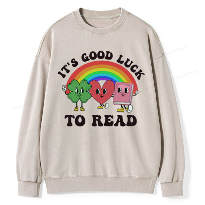 Pagewings St. Patrick's Day Librarian Unisex Washed Sweatshirt