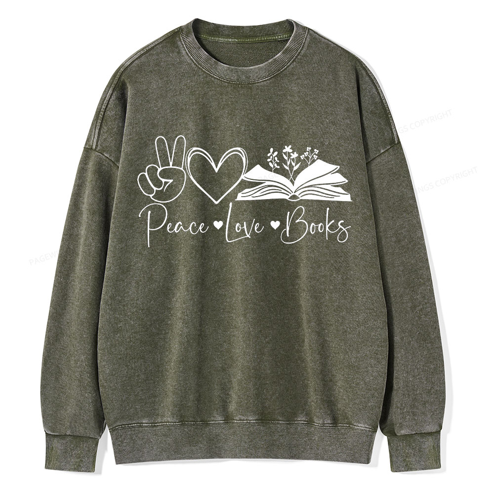 Pagewings Lucky Book Unisex Washed Sweatshirt