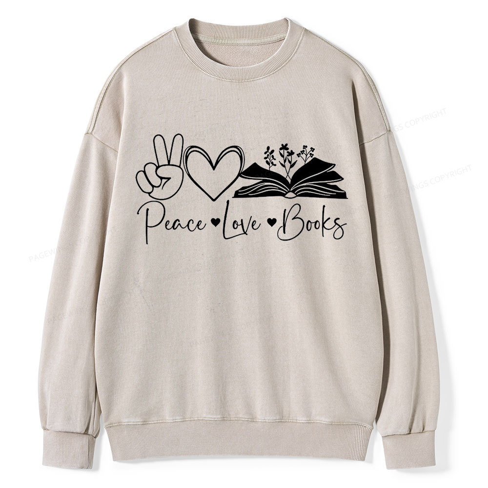 Pagewings Lucky Book Unisex Washed Sweatshirt