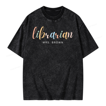 Pagewings Custom Librarian Sweatshirt, Personalized Gift for Librarian Unisex Washed T-shirt
