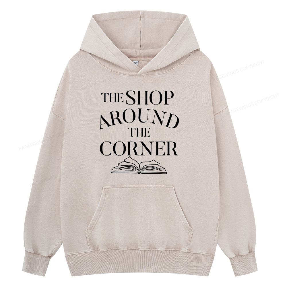 Pagewings The Shop Around The Corner Bookworm Unisex Washed Hoodie