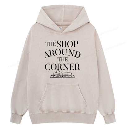 Pagewings The Shop Around The Corner Bookworm Unisex Washed Hoodie