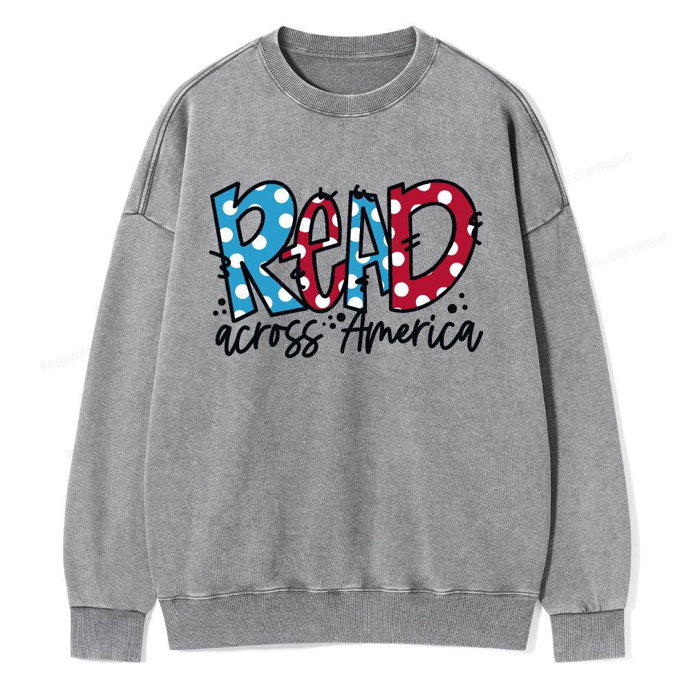 Pagewings Read Across America Unisex Washed Sweatshirt
