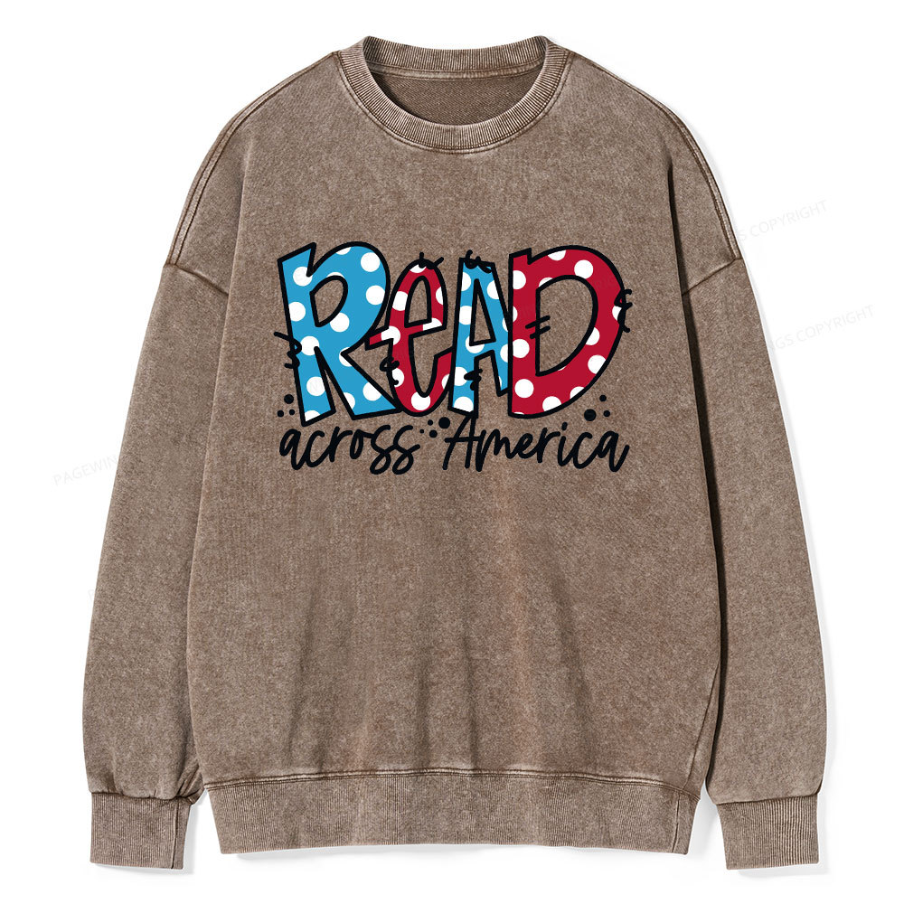Pagewings Read Across America Unisex Washed Sweatshirt