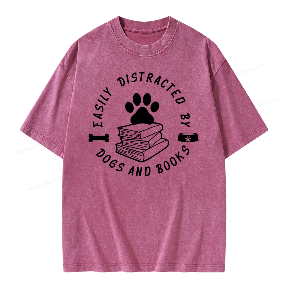 Pagewings Book Lover Sweater, Funny Dog Sweater Unisex Washed T-shirt