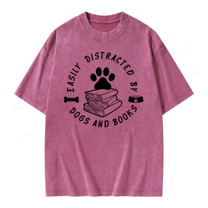 Pagewings Book Lover Sweater, Funny Dog Sweater Unisex Washed T-shirt