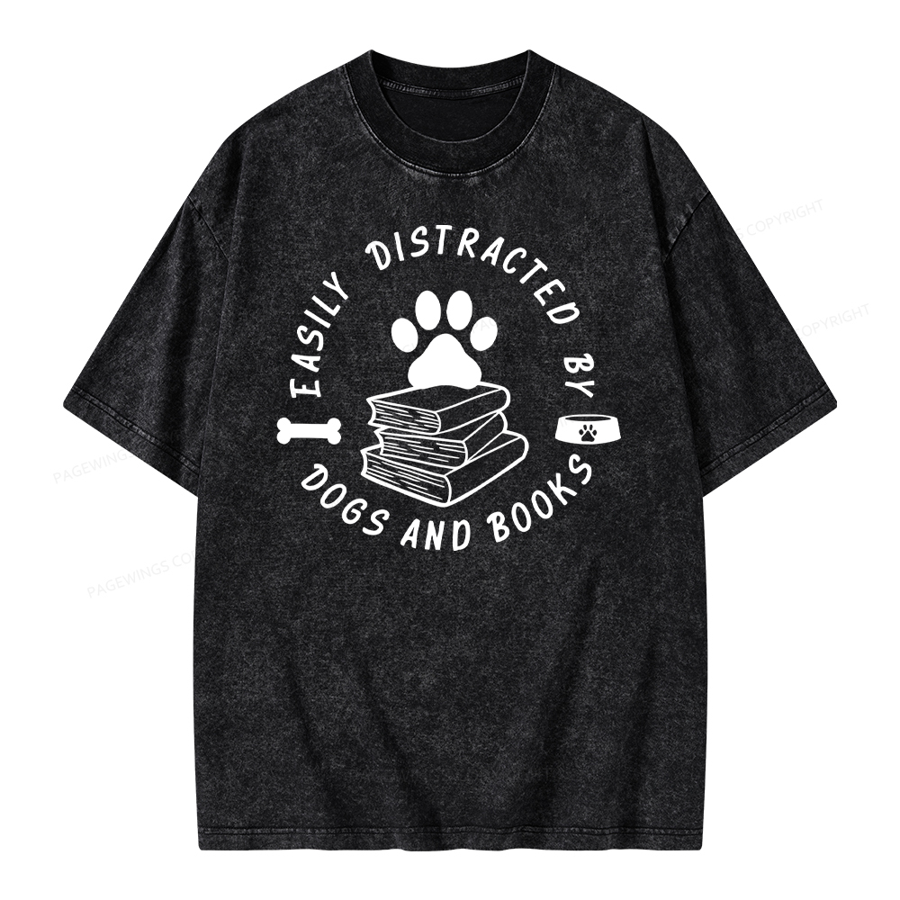 Pagewings Book Lover Sweater, Funny Dog Sweater Unisex Washed T-shirt