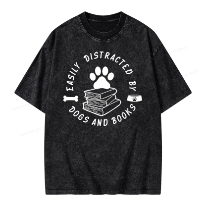 Pagewings Book Lover Sweater, Funny Dog Sweater Unisex Washed T-shirt