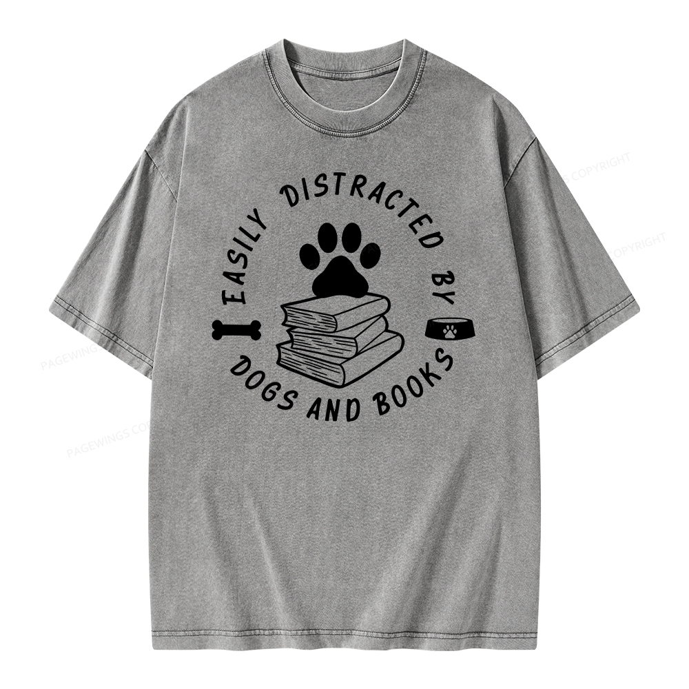 Pagewings Book Lover Sweater, Funny Dog Sweater Unisex Washed T-shirt