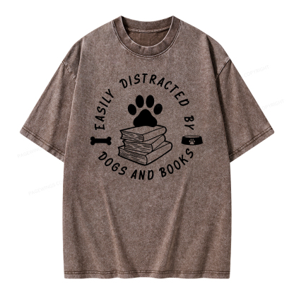 Pagewings Book Lover Sweater, Funny Dog Sweater Unisex Washed T-shirt