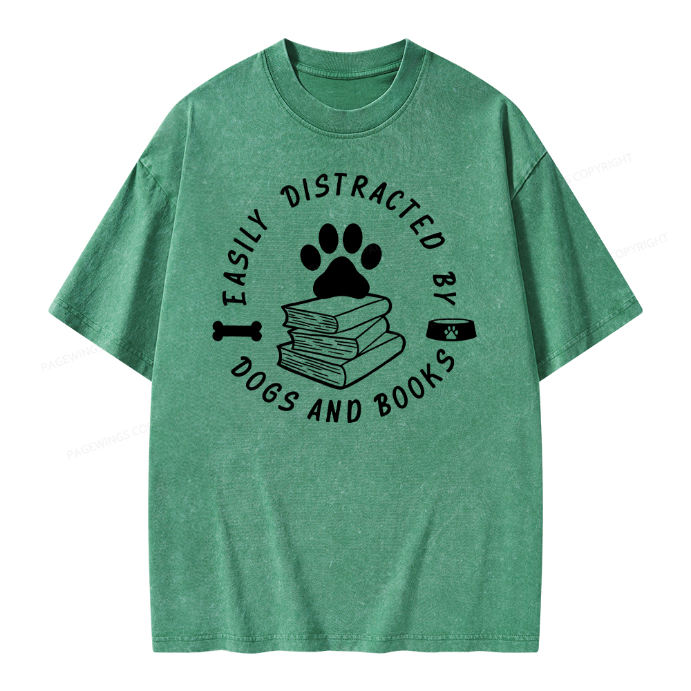 Pagewings Book Lover Sweater, Funny Dog Sweater Unisex Washed T-shirt