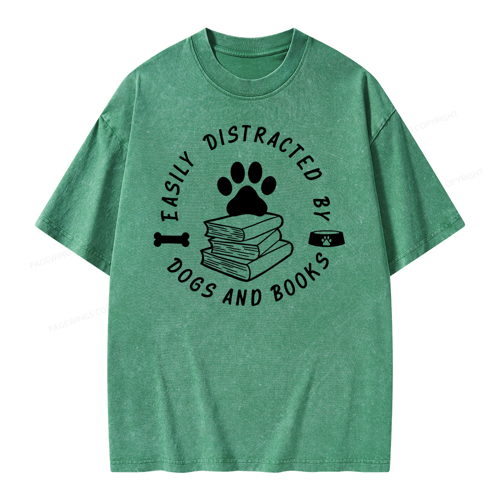 Pagewings Book Lover Sweater, Funny Dog Sweater Unisex Washed T-shirt
