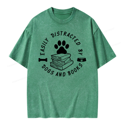 Pagewings Book Lover Sweater, Funny Dog Sweater Unisex Washed T-shirt