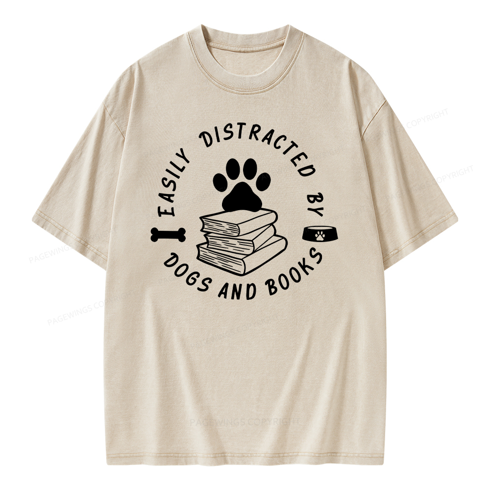 Pagewings Book Lover Sweater, Funny Dog Sweater Unisex Washed T-shirt
