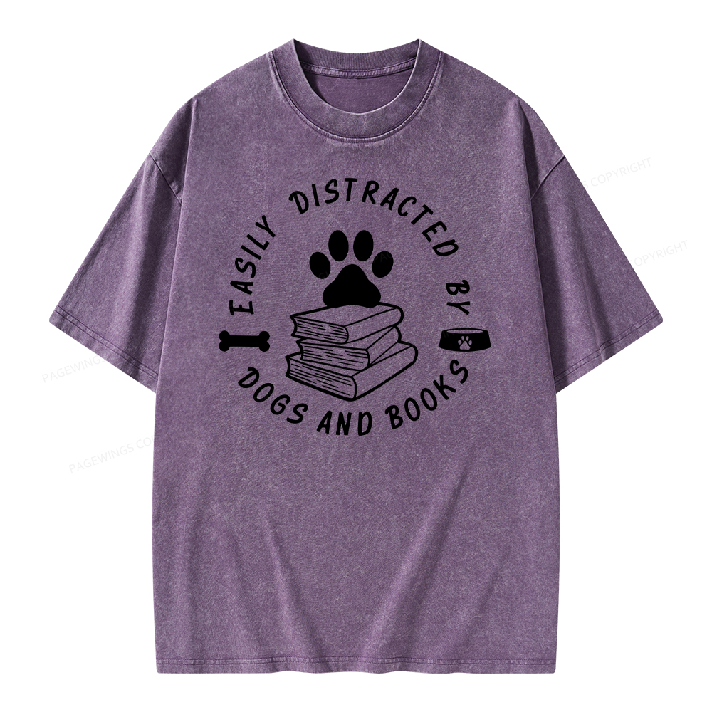 Pagewings Book Lover Sweater, Funny Dog Sweater Unisex Washed T-shirt