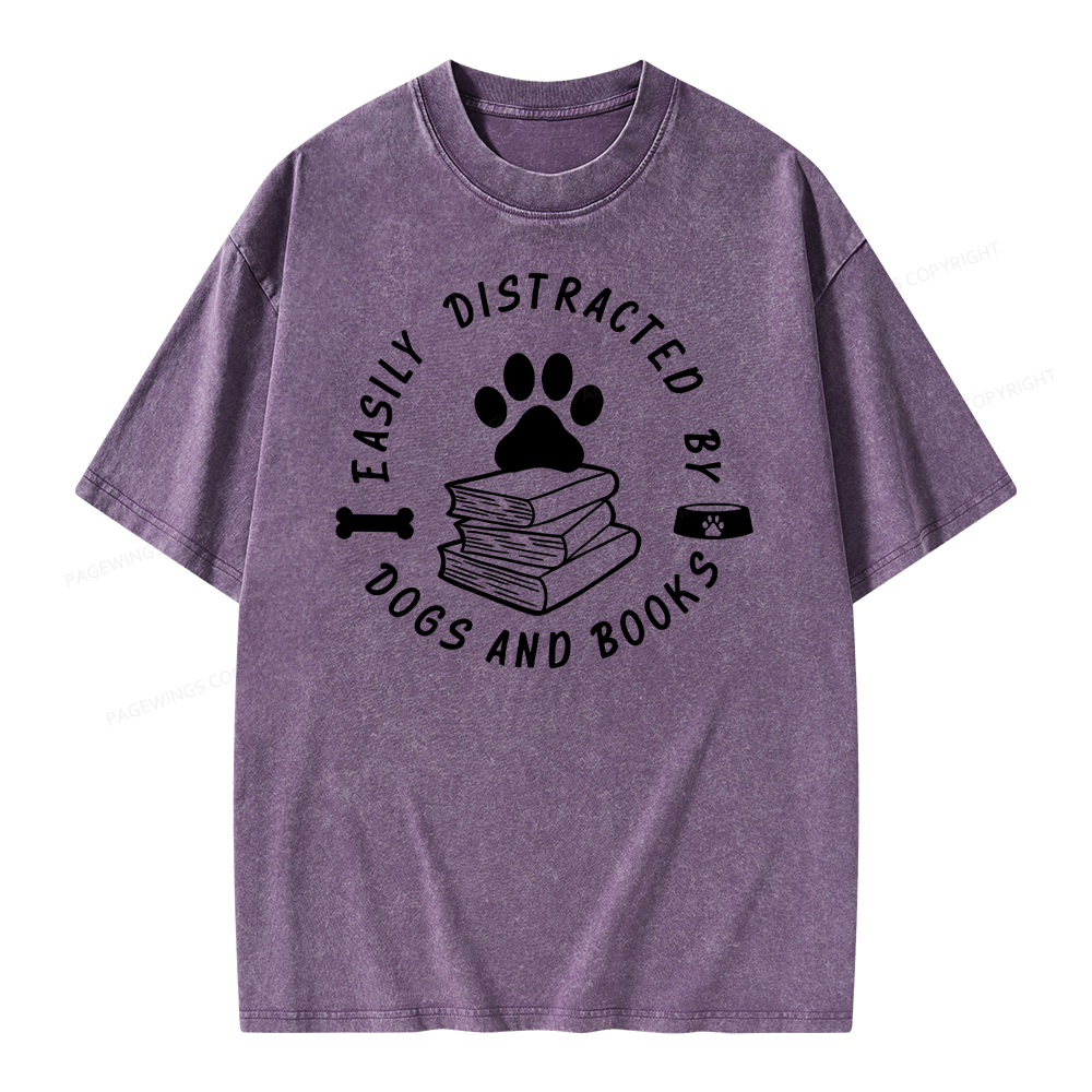 Pagewings Book Lover Sweater, Funny Dog Sweater Unisex Washed T-shirt