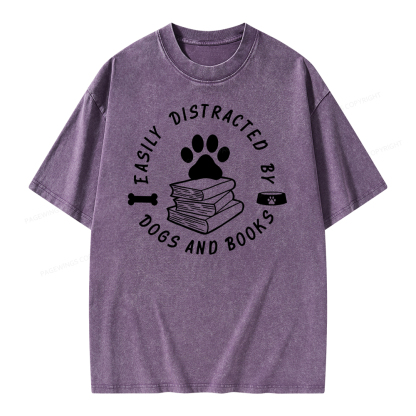 Pagewings Book Lover Sweater, Funny Dog Sweater Unisex Washed T-shirt