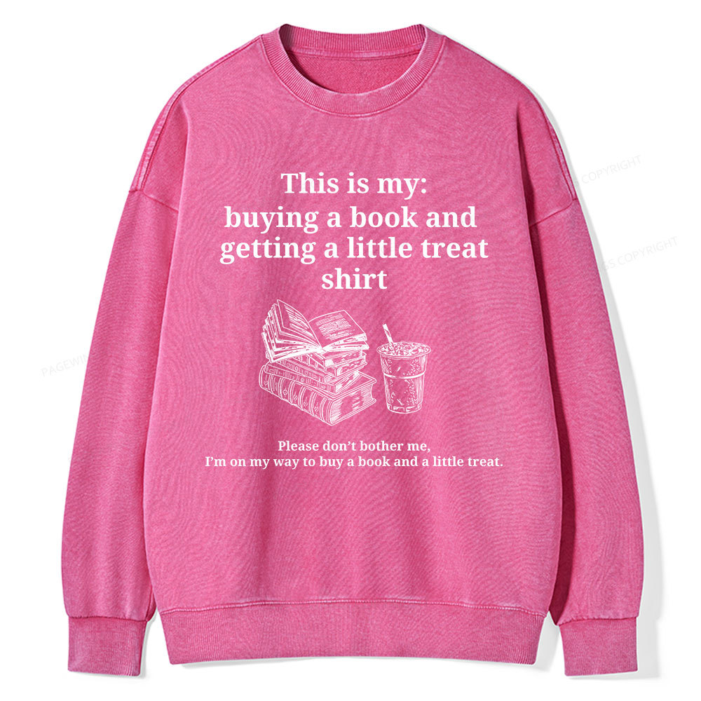 Pagewings Buying a book and getting a little treat Unisex Washed Sweatshirt