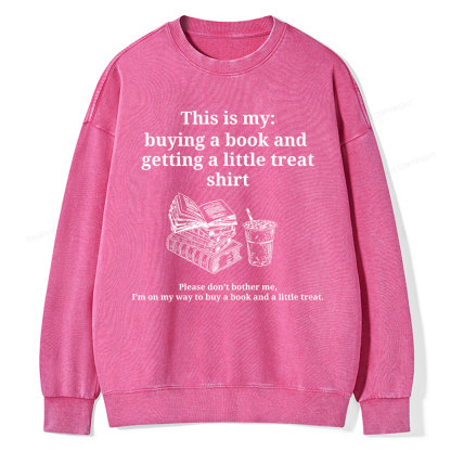Pagewings Buying a book and getting a little treat Unisex Washed Sweatshirt