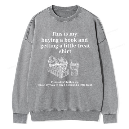 Pagewings Buying a book and getting a little treat Unisex Washed Sweatshirt