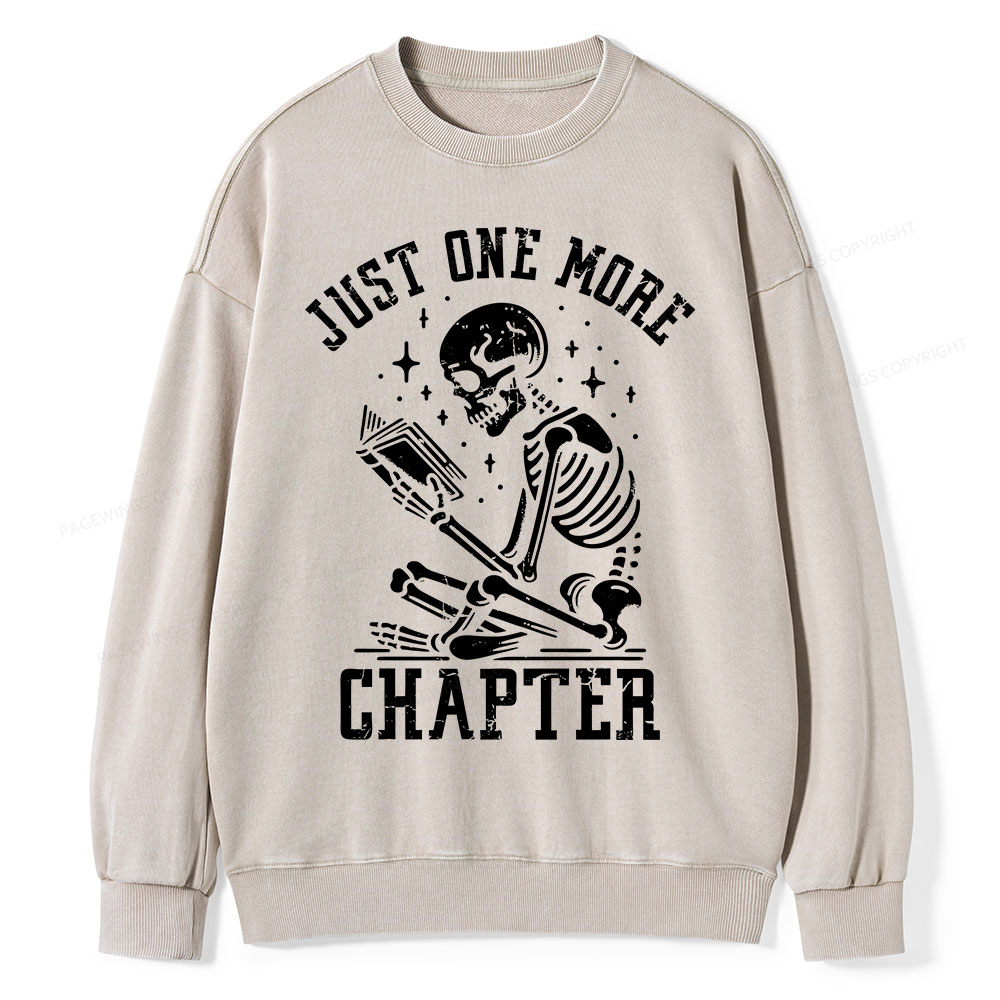 Pagewings Just One More Chapter Unisex Washed Sweatshirt