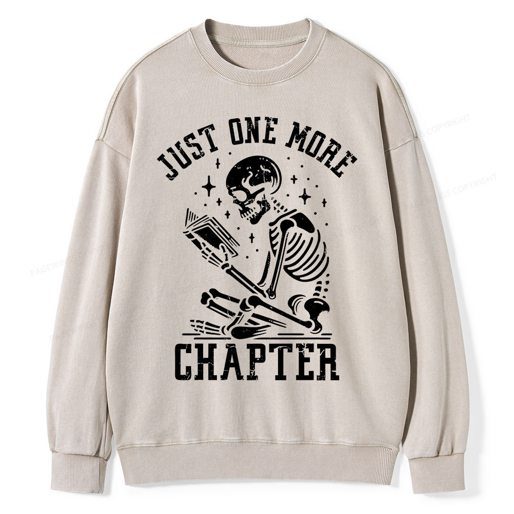 Pagewings Just One More Chapter Unisex Washed Sweatshirt