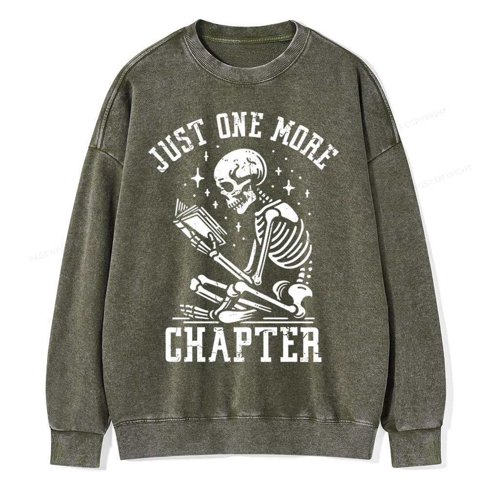 Pagewings Just One More Chapter Unisex Washed Sweatshirt