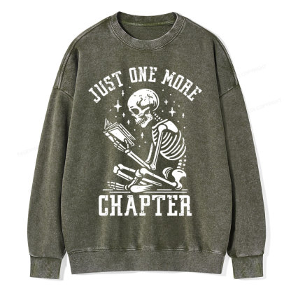 Pagewings Just One More Chapter Unisex Washed Sweatshirt