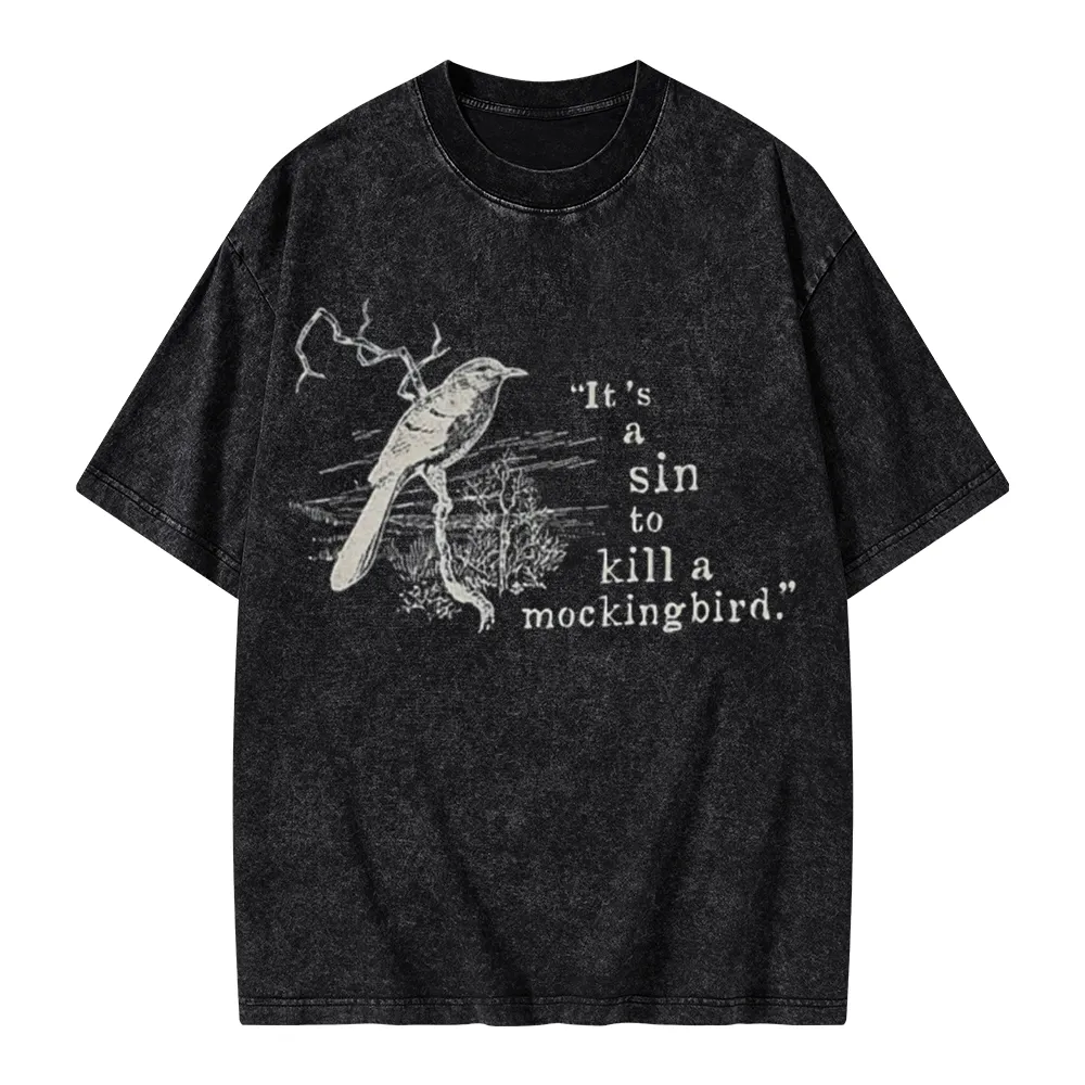 Pagewings It's A Sin To Kill a Mockingbird Unisex Washed T-shirt