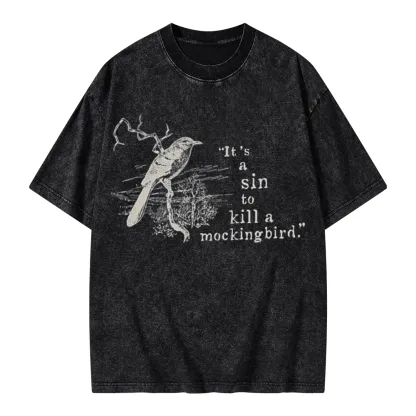 Pagewings It's A Sin To Kill a Mockingbird Unisex Washed T-shirt