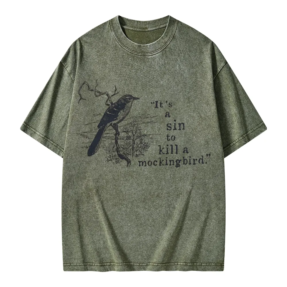 Pagewings It's A Sin To Kill a Mockingbird Unisex Washed T-shirt