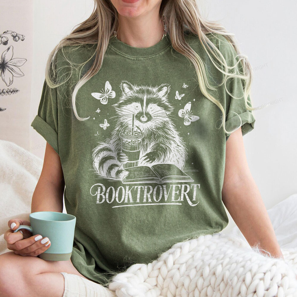 Pagewings Book Trovert Unisex Washed T-shirt