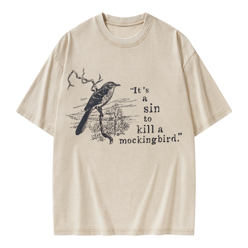 Pagewings It's A Sin To Kill a Mockingbird Unisex Washed T-shirt