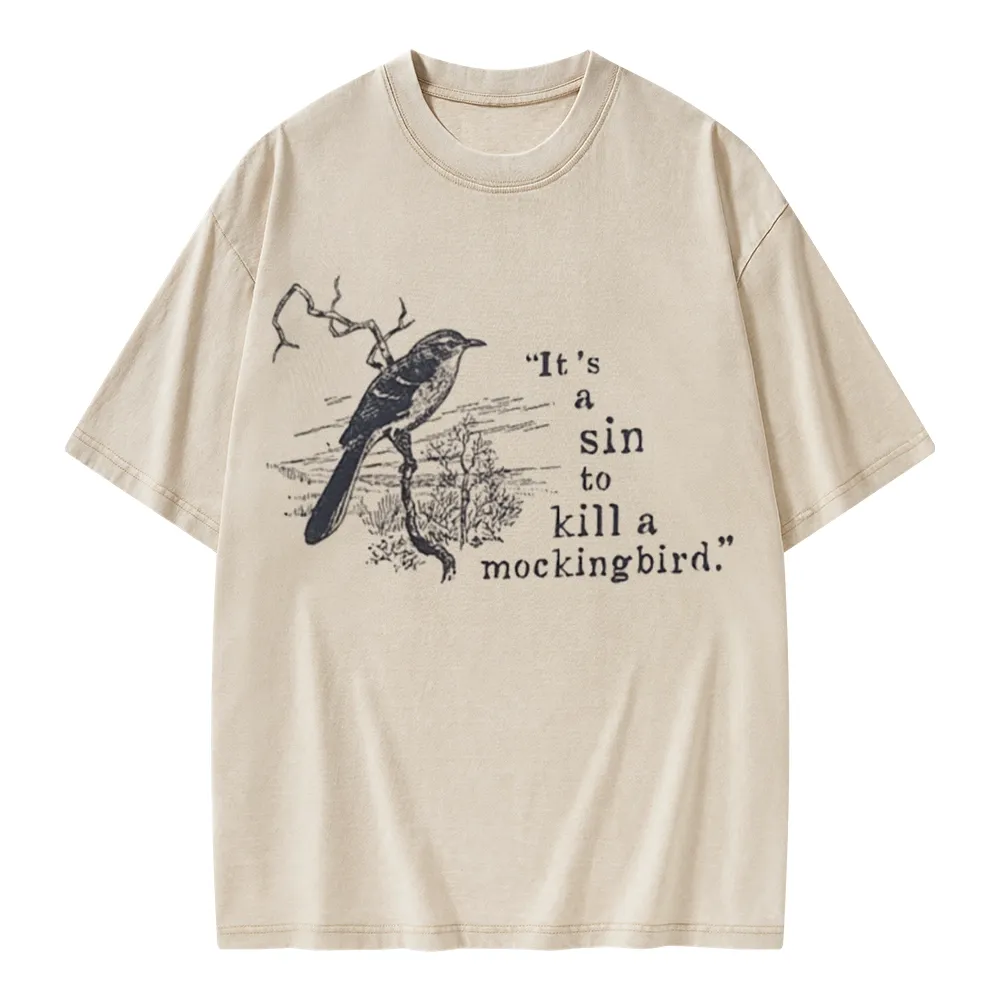 Pagewings It's A Sin To Kill a Mockingbird Unisex Washed T-shirt