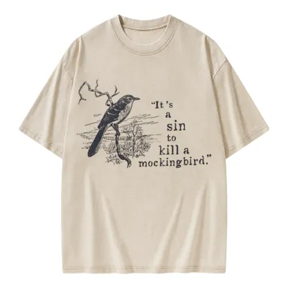 Pagewings It's A Sin To Kill a Mockingbird Unisex Washed T-shirt