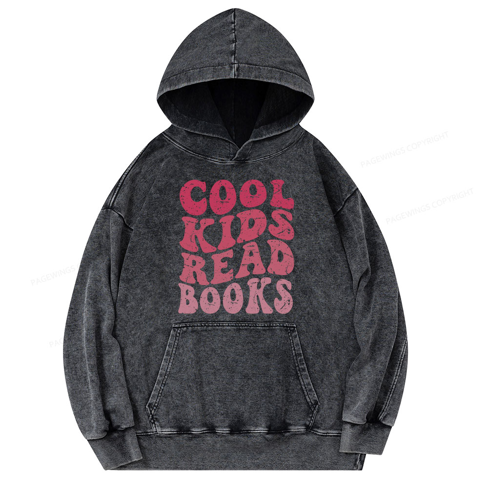 Pagewing Library Reader Book Nerd  Unisex Washed Hoodie