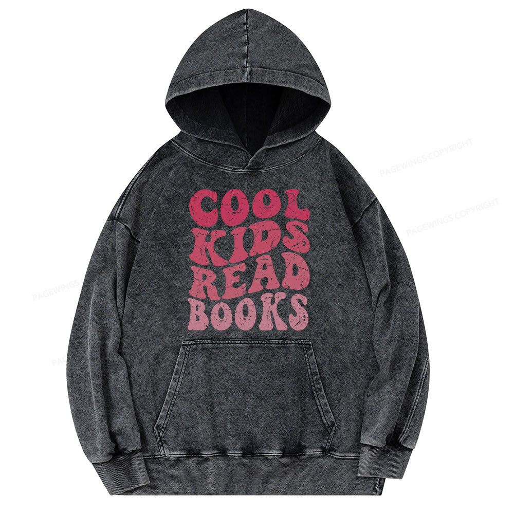 Pagewing Library Reader Book Nerd  Unisex Washed Hoodie