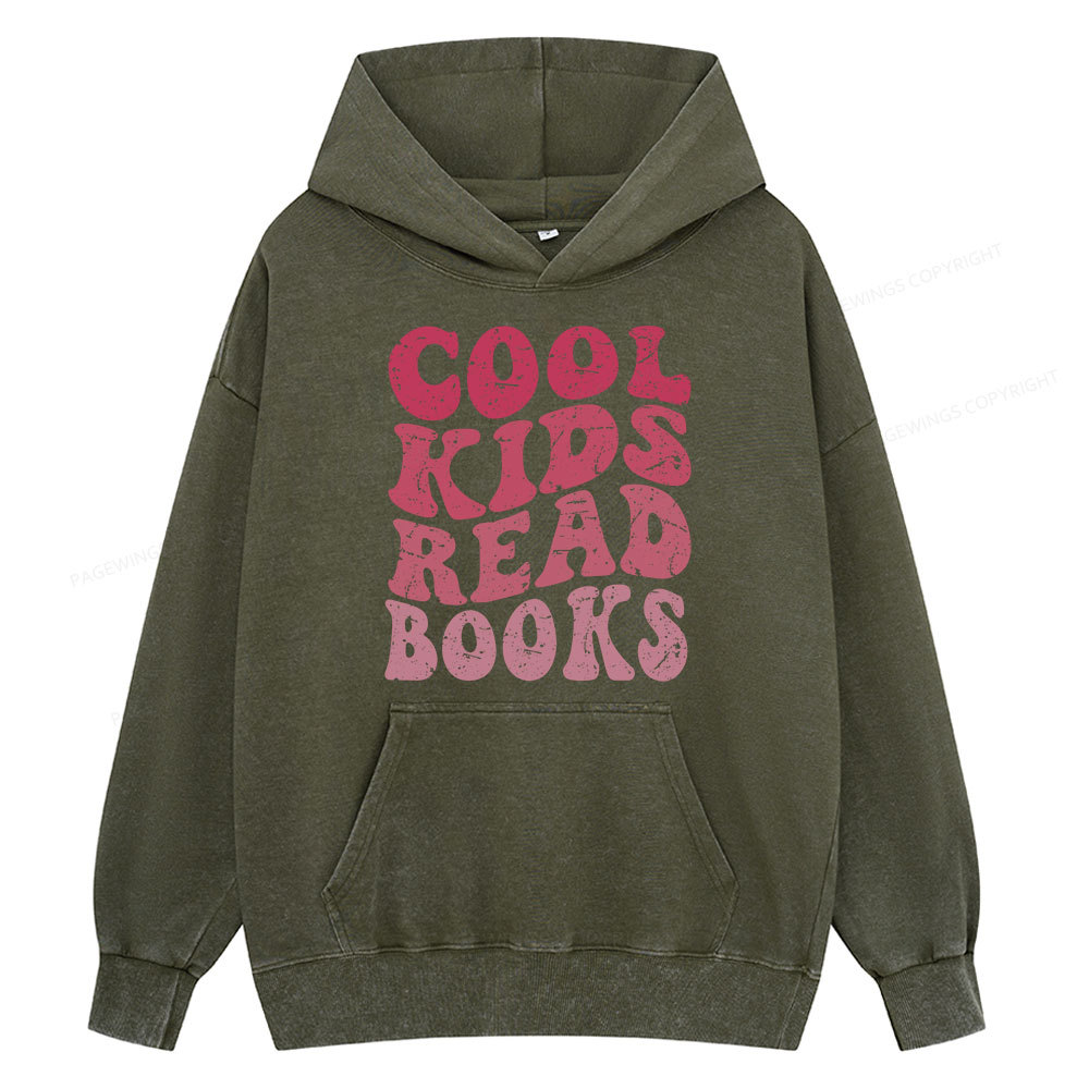 Pagewing Library Reader Book Nerd  Unisex Washed Hoodie