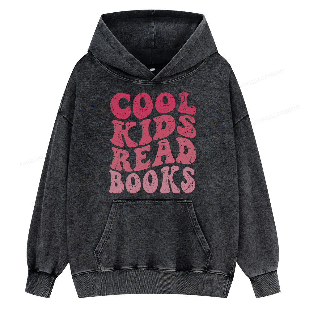 Pagewing Library Reader Book Nerd  Unisex Washed Hoodie