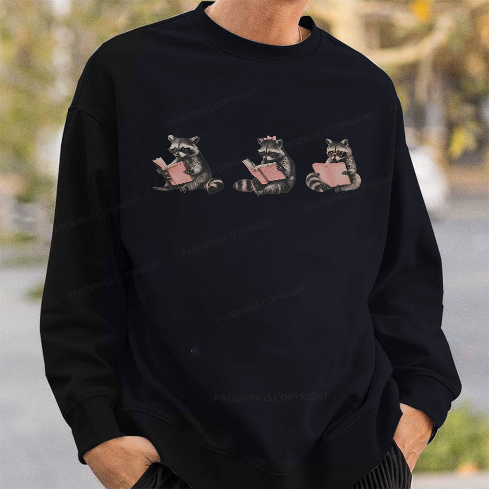 Pagewings Funny Raccoon Bookish Gift Unisex Classic Sweatshirt