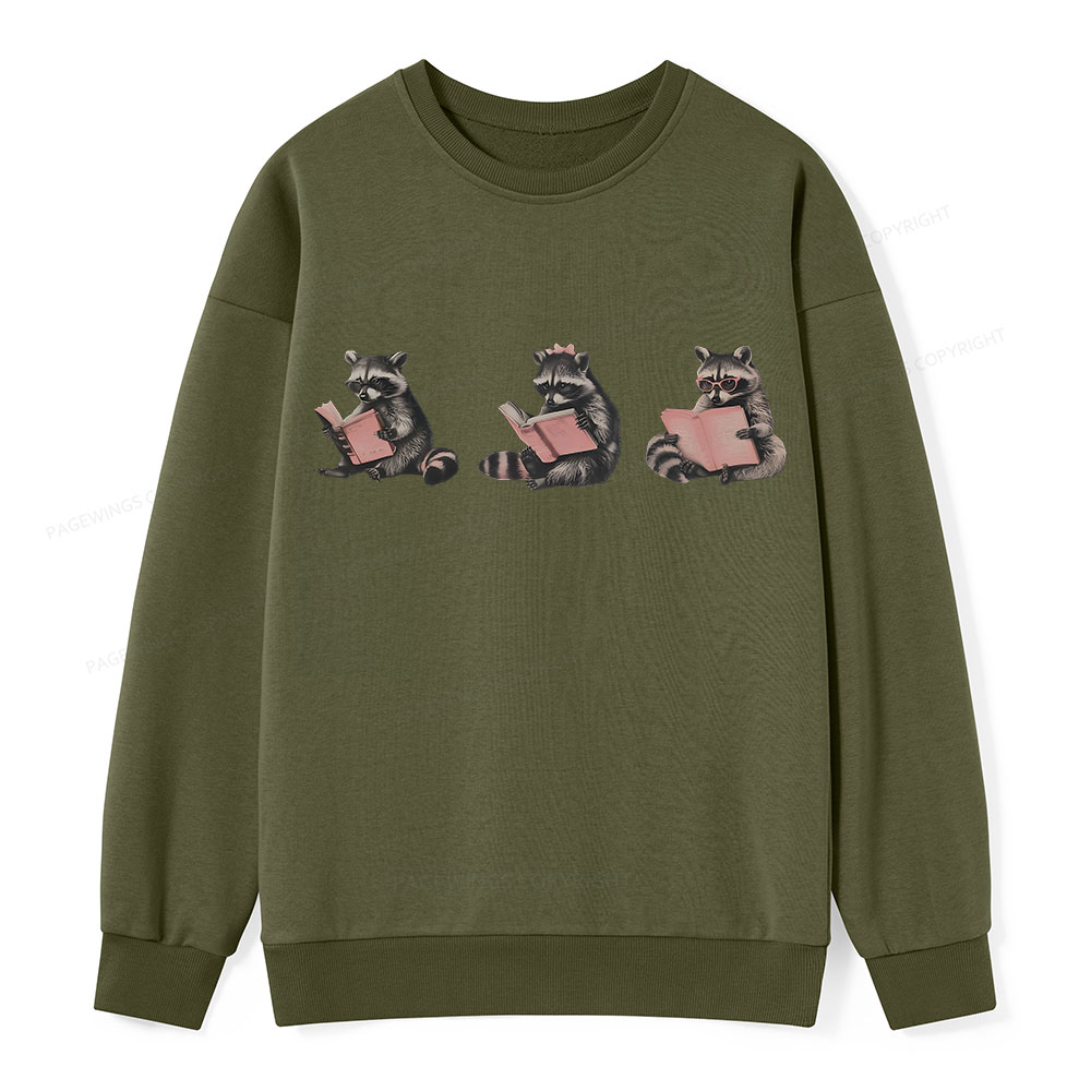 Pagewings Funny Raccoon Bookish Gift Unisex Classic Sweatshirt