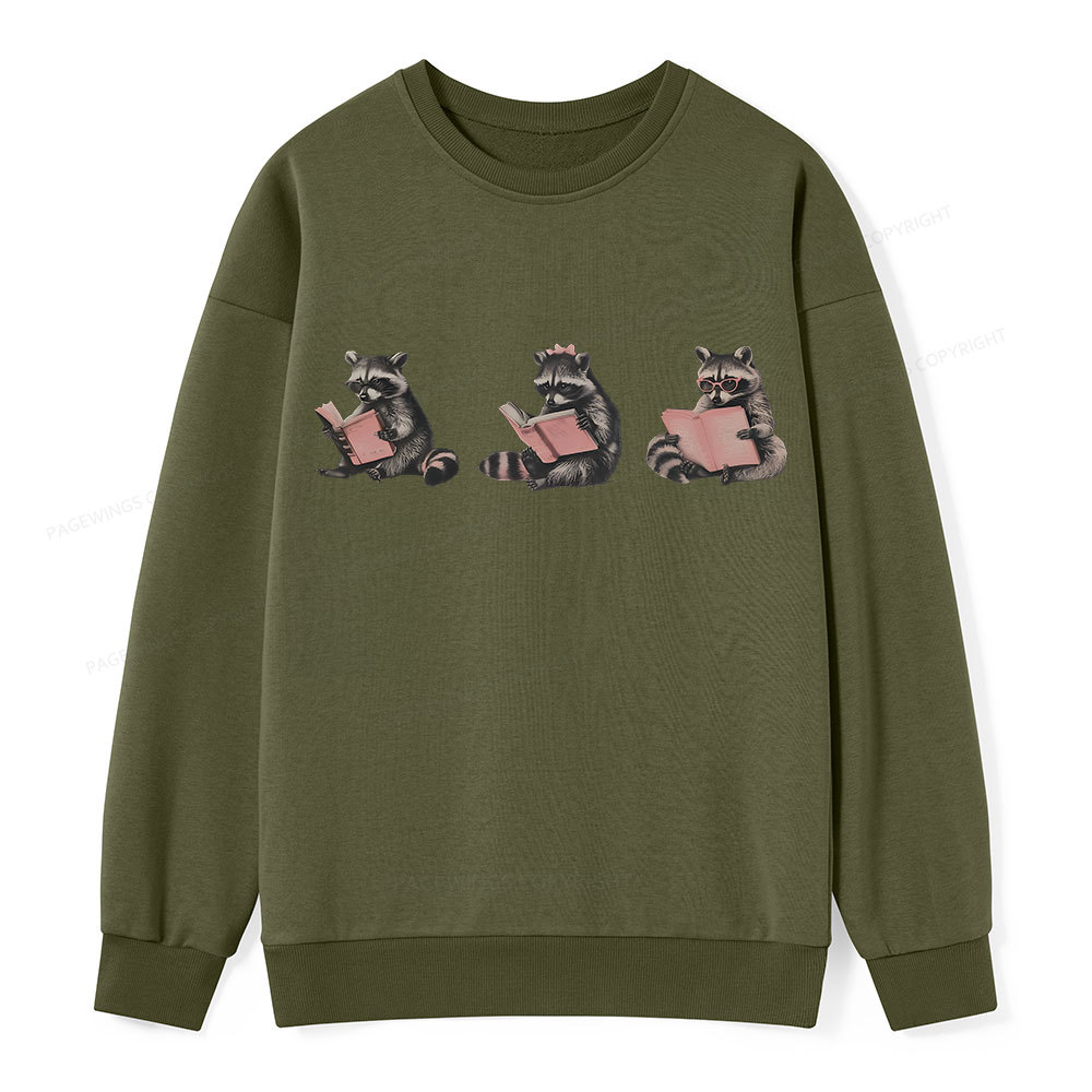 Pagewings Funny Raccoon Bookish Gift Unisex Classic Sweatshirt