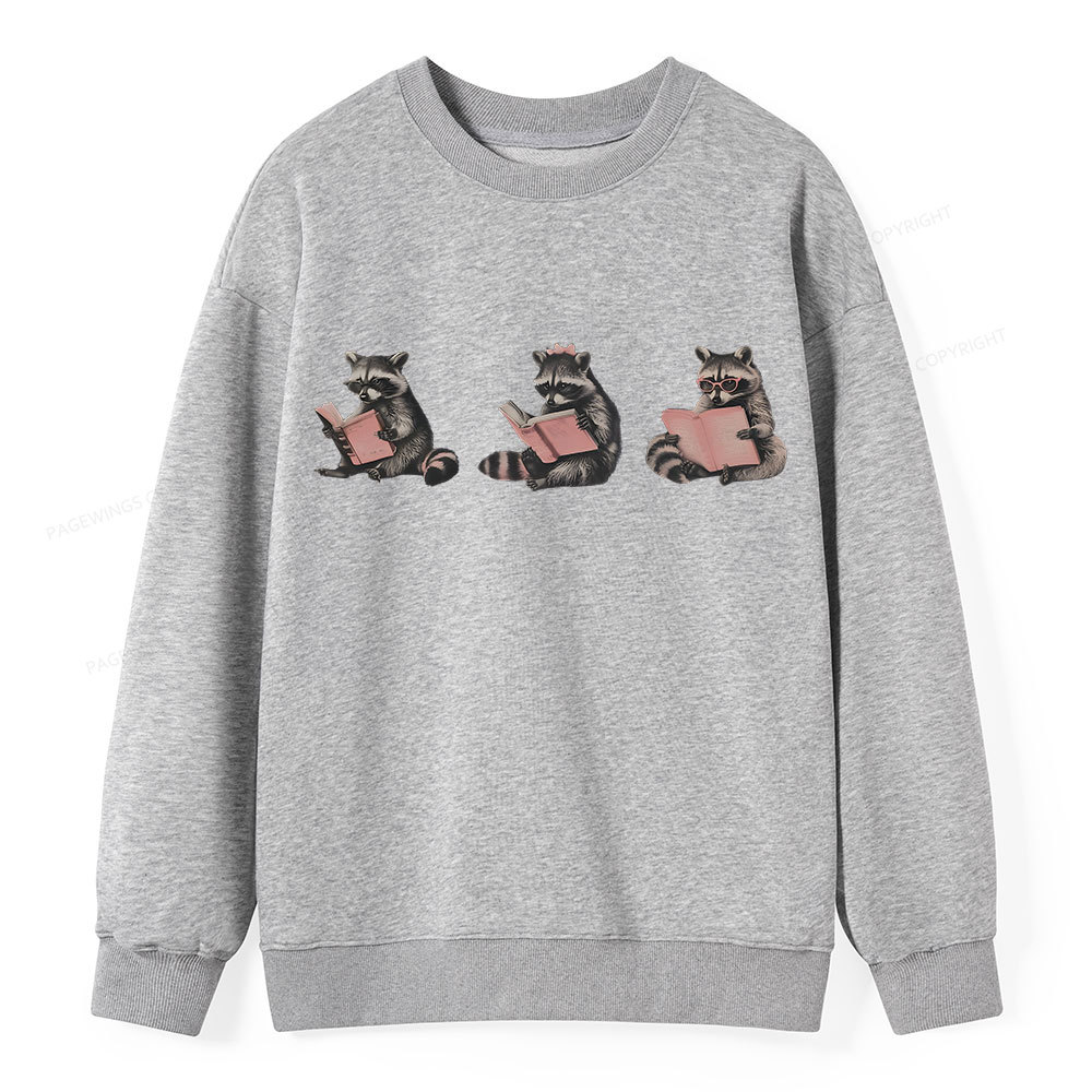 Pagewings Funny Raccoon Bookish Gift Unisex Classic Sweatshirt