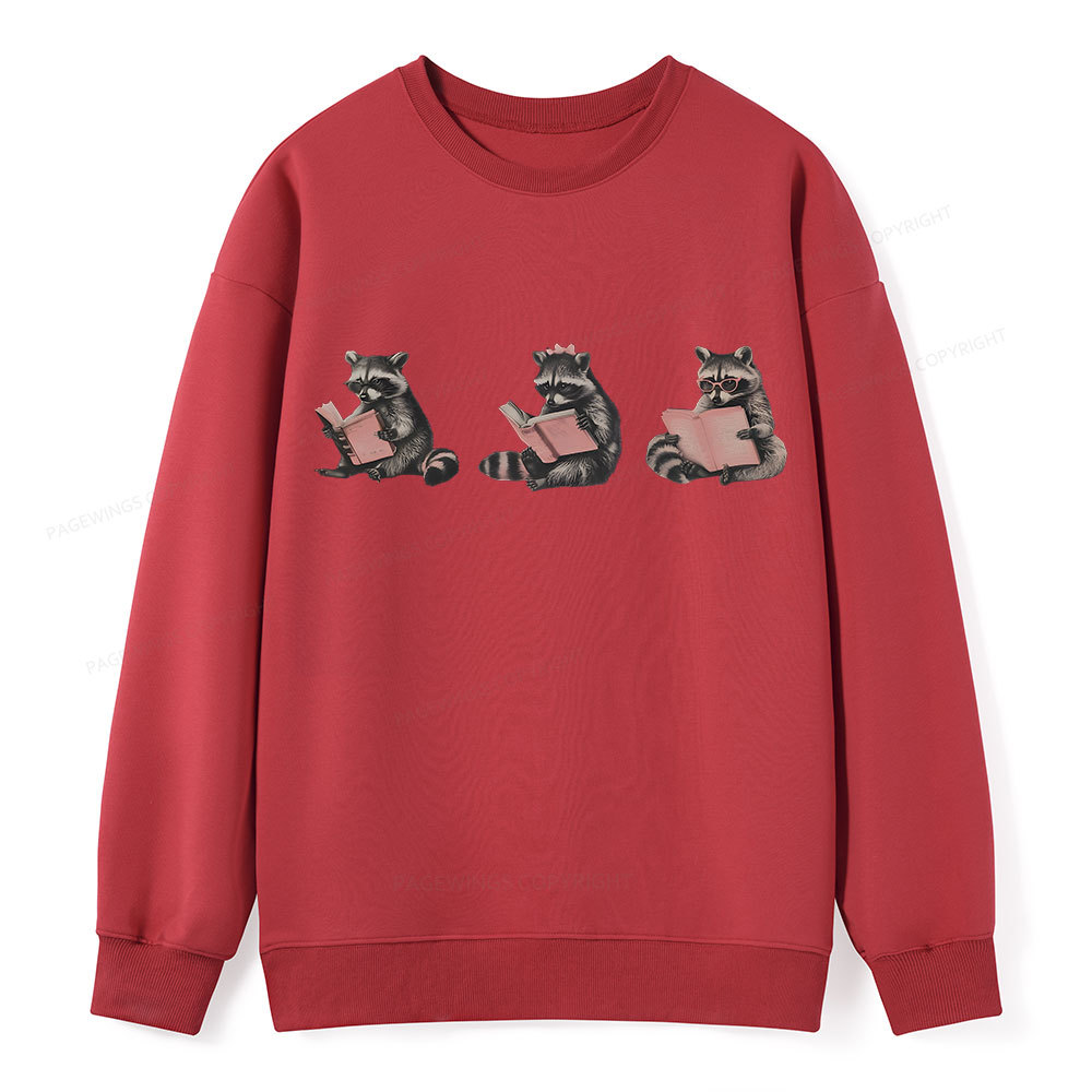 Pagewings Funny Raccoon Bookish Gift Unisex Classic Sweatshirt