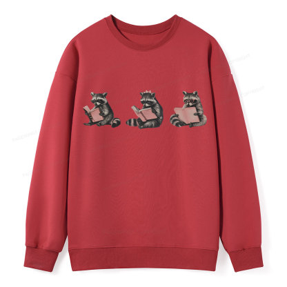 Pagewings Funny Raccoon Bookish Gift Unisex Classic Sweatshirt