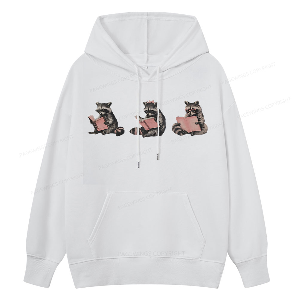 Pagewings Funny Raccoon Bookish Gift Unisex Classic Hoodie